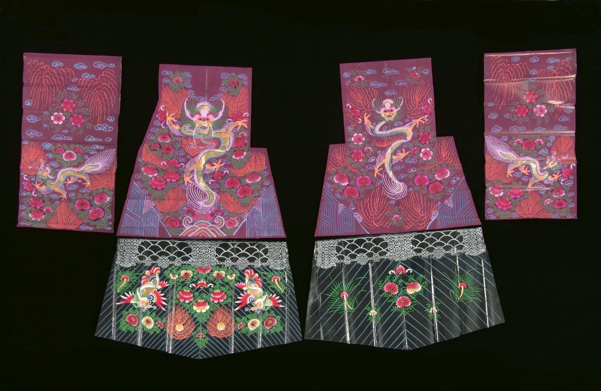 Parts of a paper robe