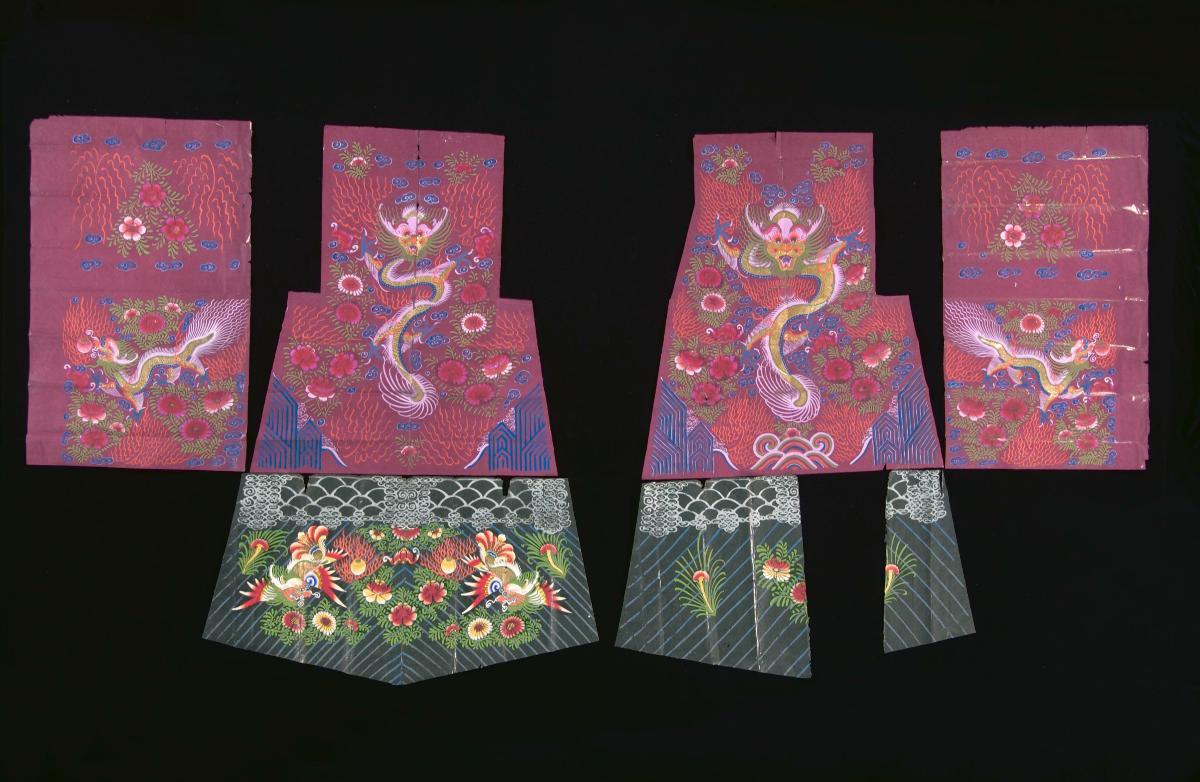 Parts of a paper robe