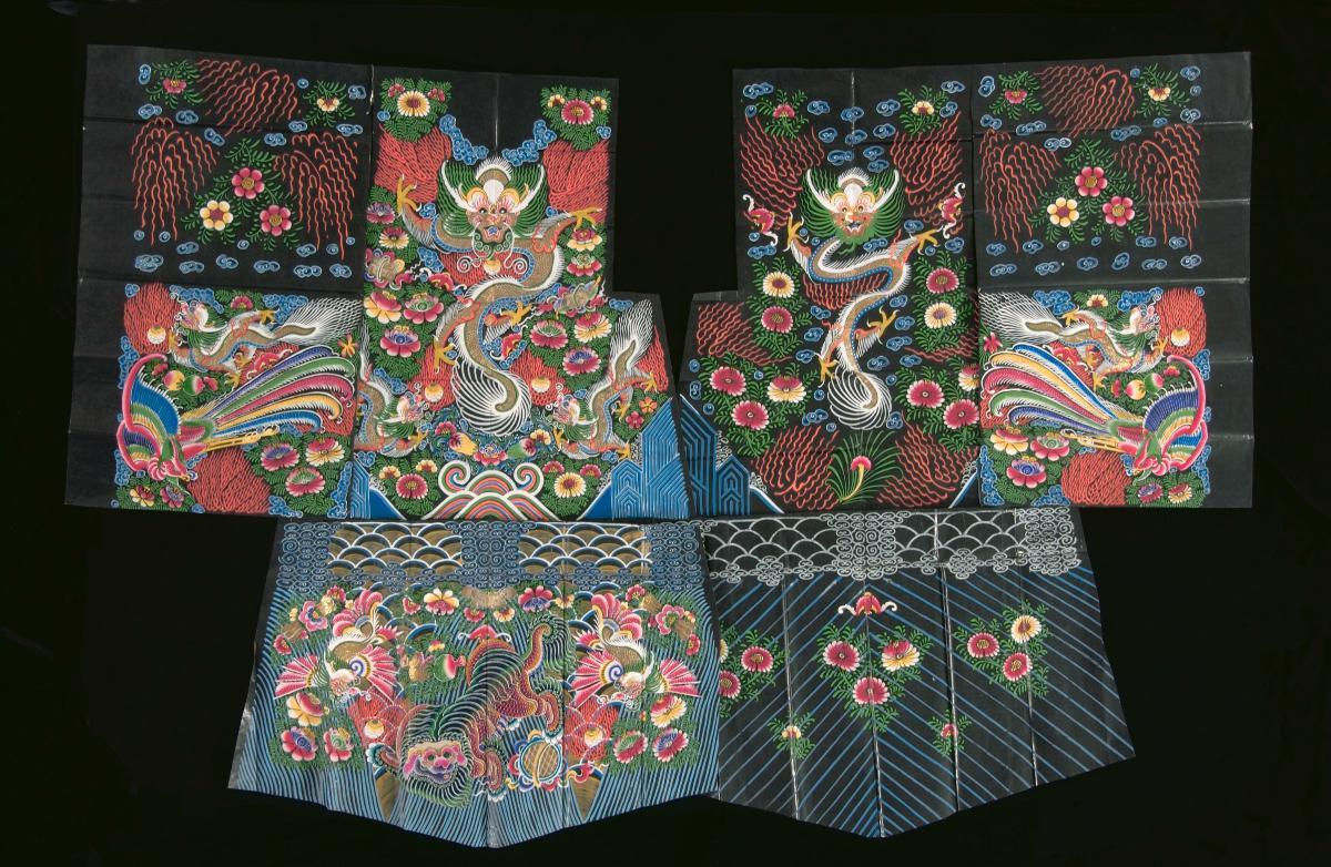 Parts of a paper robe