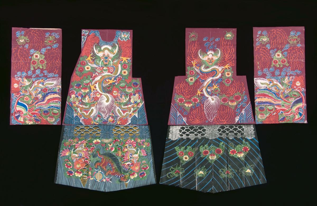 Parts of a paper robe