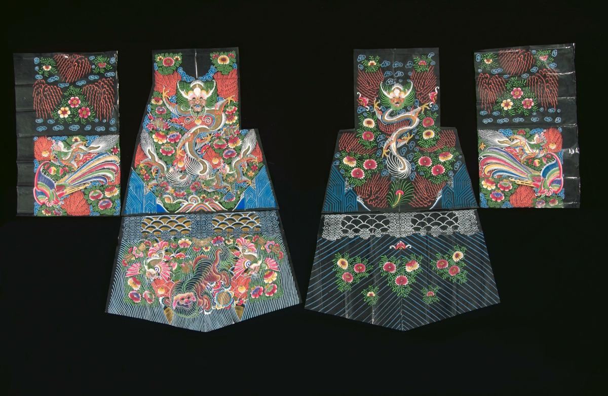 Parts of a paper robe