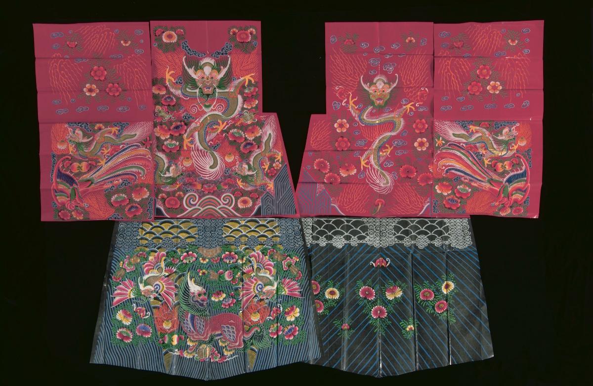 Parts of a paper robe