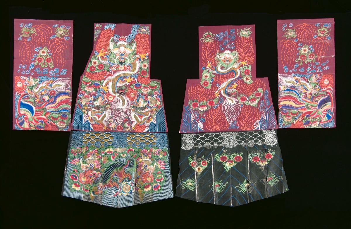 Parts of a paper robe