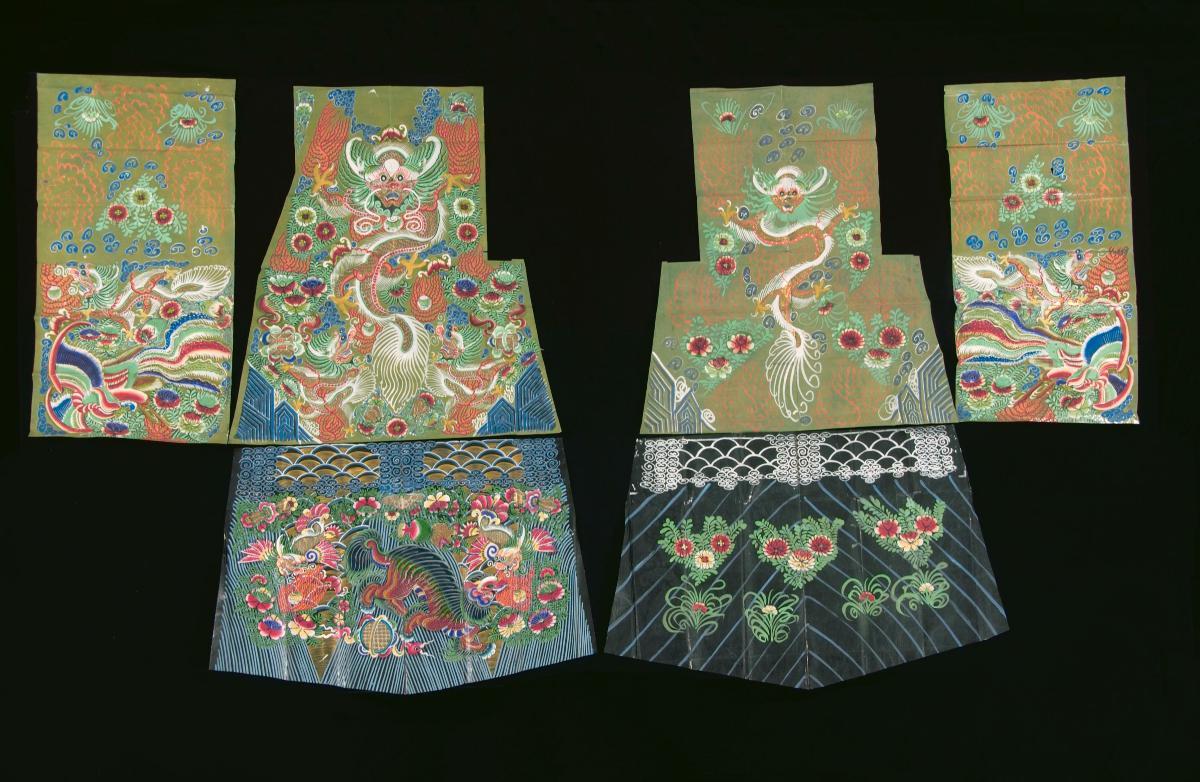 Parts of a paper robe