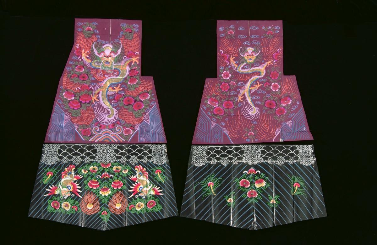 Parts of a paper robe