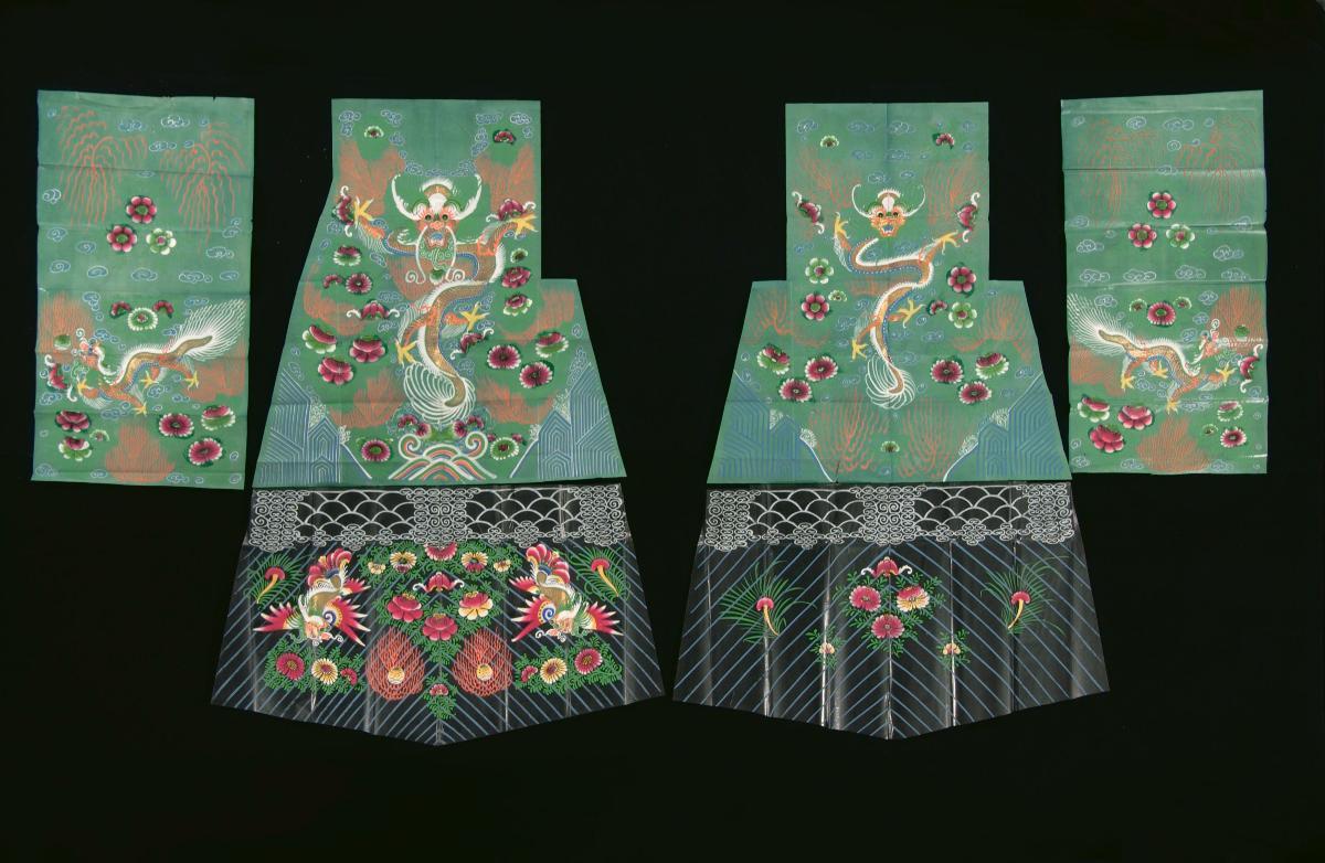 Parts of a paper robe