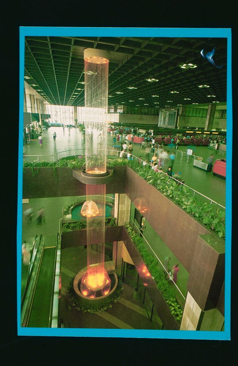 The fountain in the Changi Airport Terminal One building