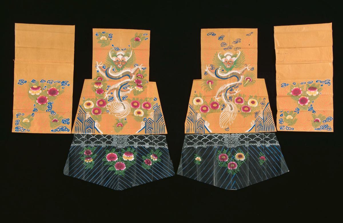 Parts of a paper robe