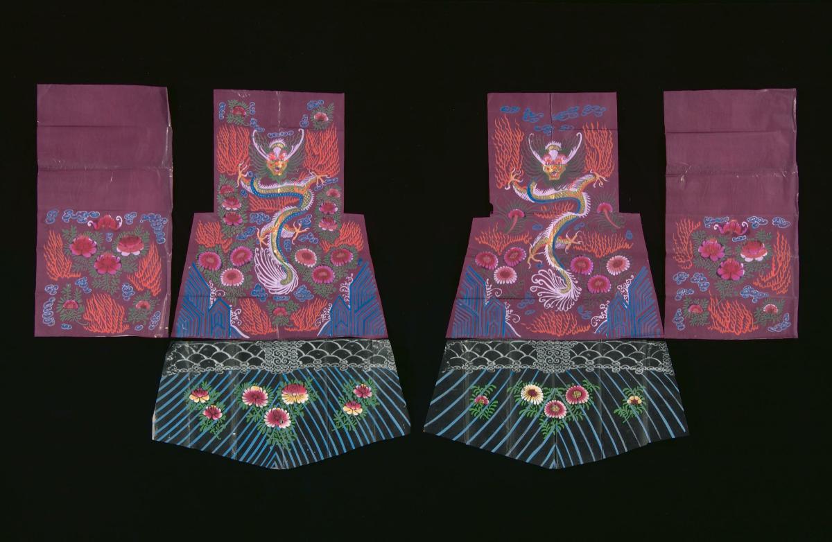 Parts of a paper robe