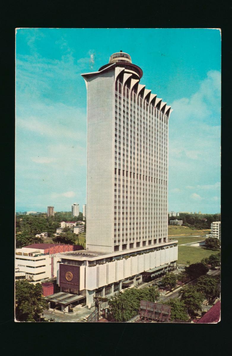 Nighttime view of the Mandarin Hotel at Orchard Road
