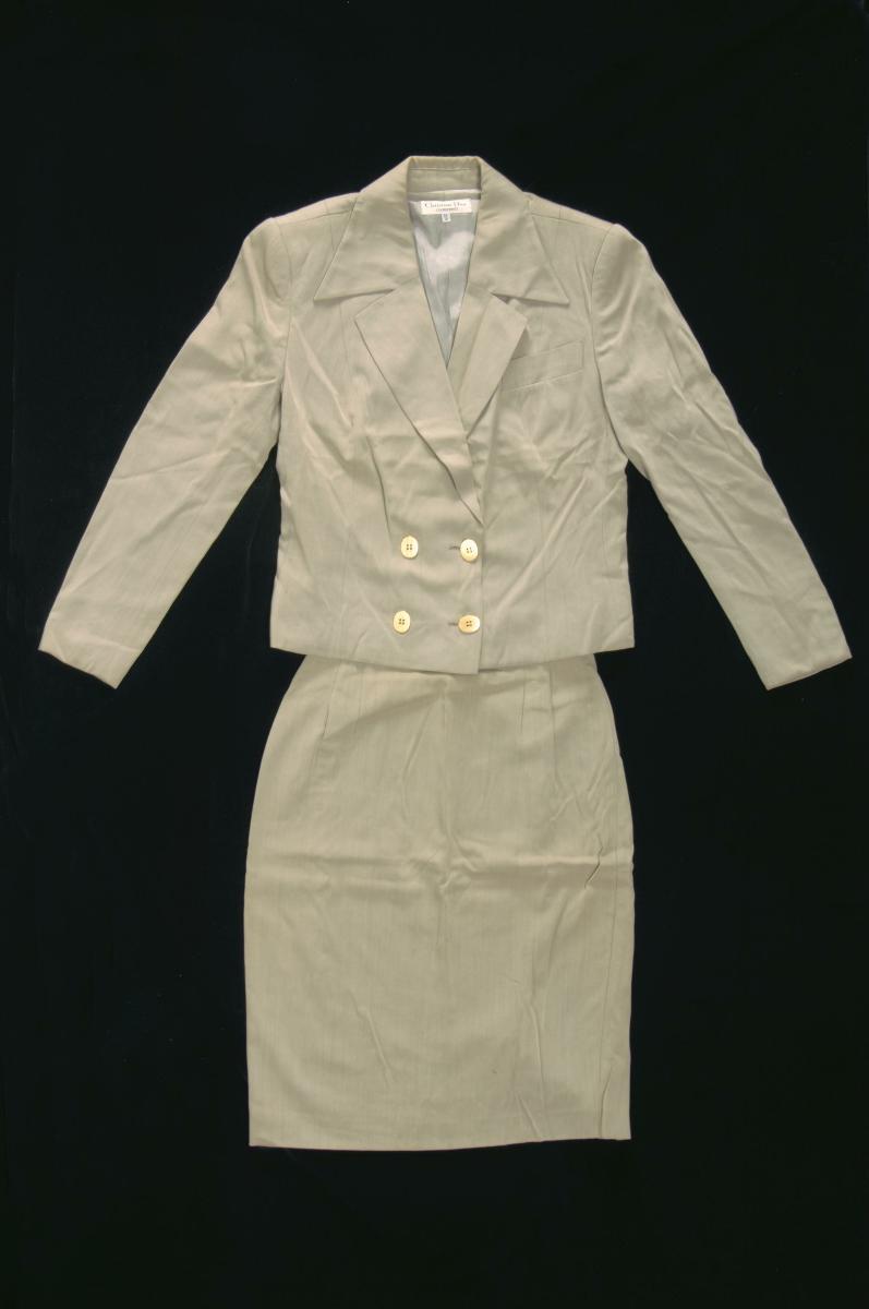Dior khaki skirt suit