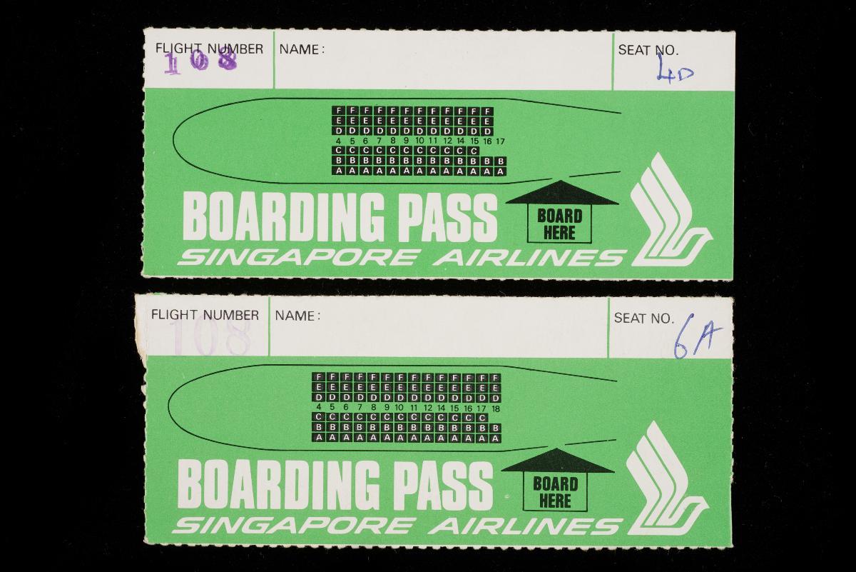 2 x Singapore Airlines Boarding Pass