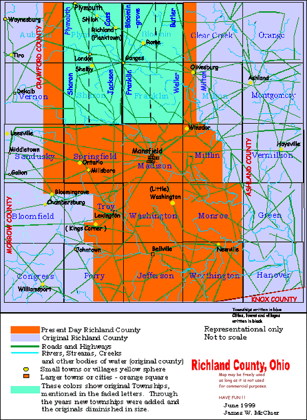 Richland County Ohio Township Map