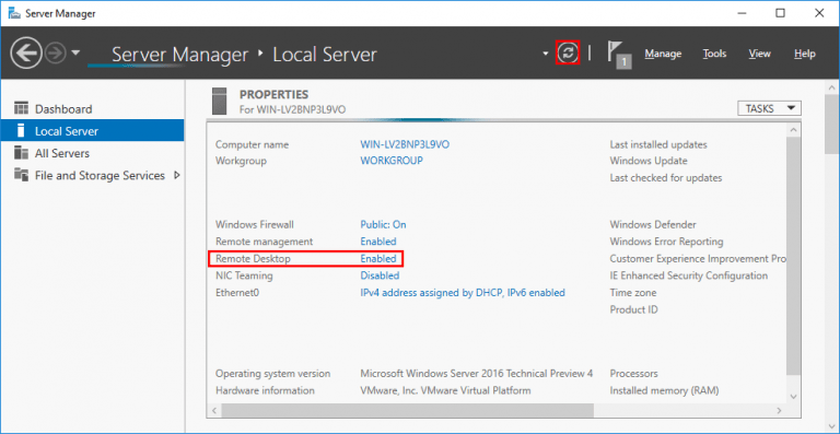 How To Enable Remote Desktop In Windows Server 2016