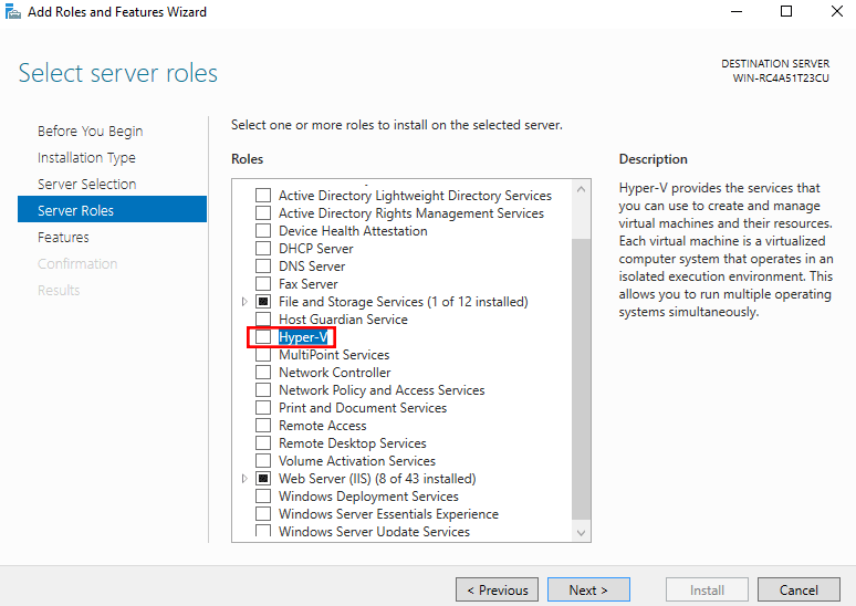Windows Server 2016 HyperV Installation Guide