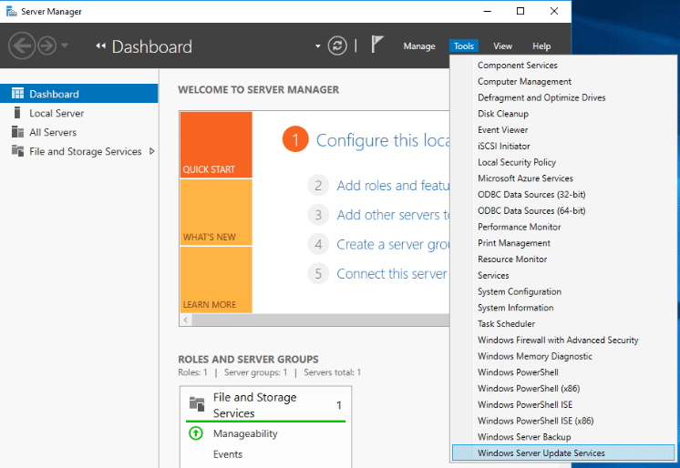Manage updates using WSUS in Windows Server 2016