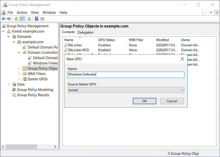 Configure Windows Defender using Group Policy RootUsers