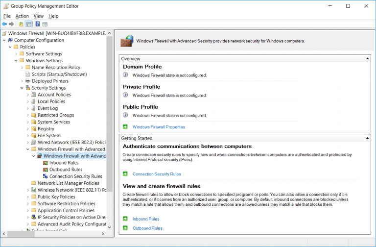 Configure Firewall Rules for Multiple Profiles Using Group Policy