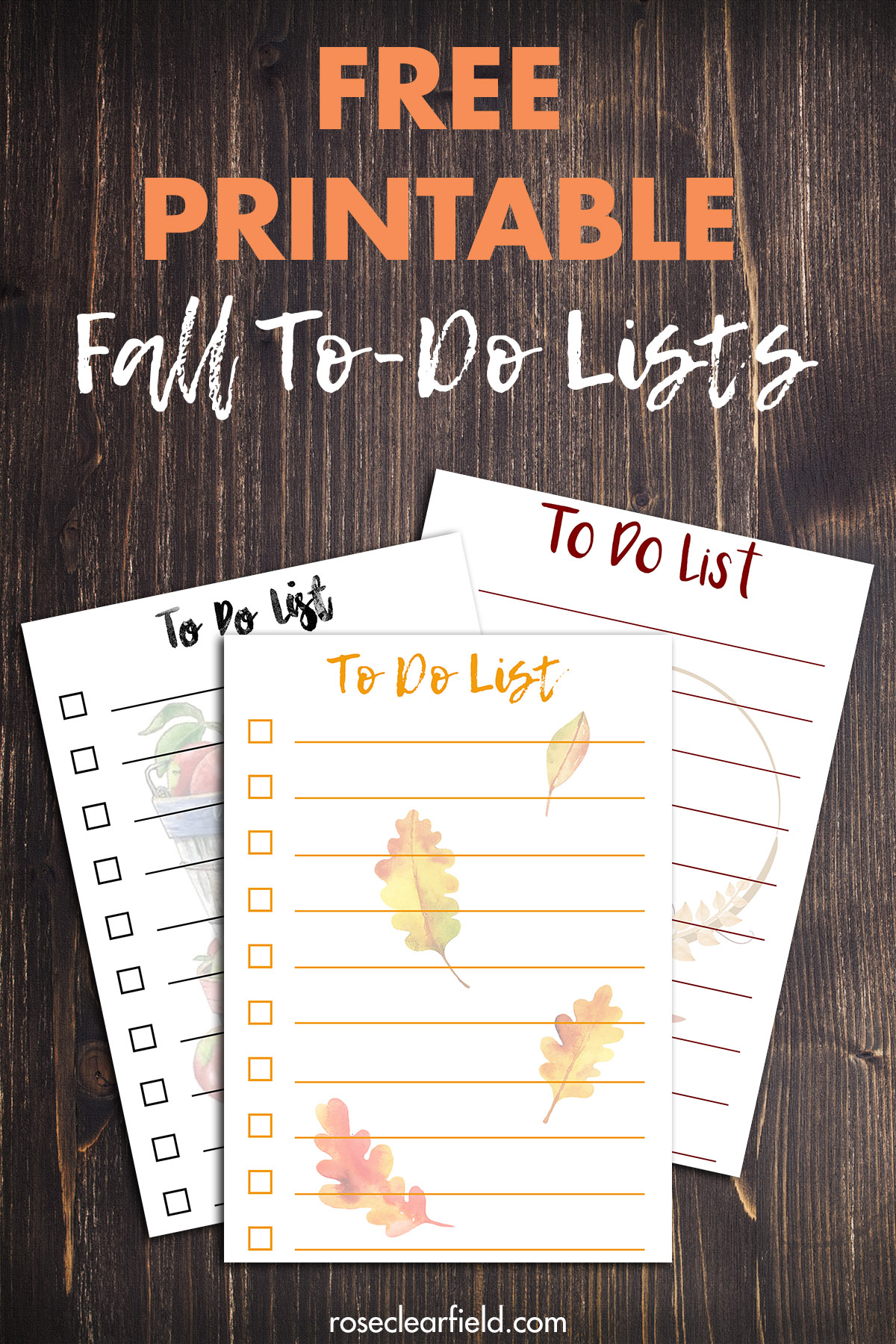 Free Printable Fall ToDo Lists • Rose Clearfield