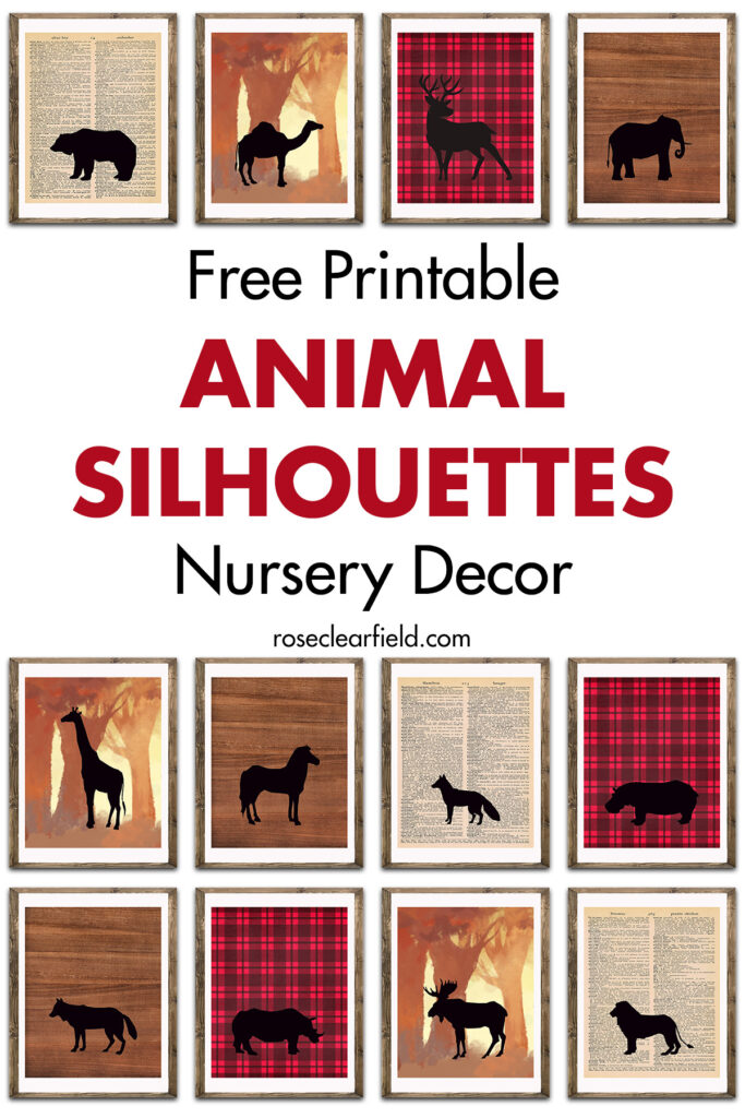 Free Printable Animal Silhouettes Nursery Decor • Rose Clearfield