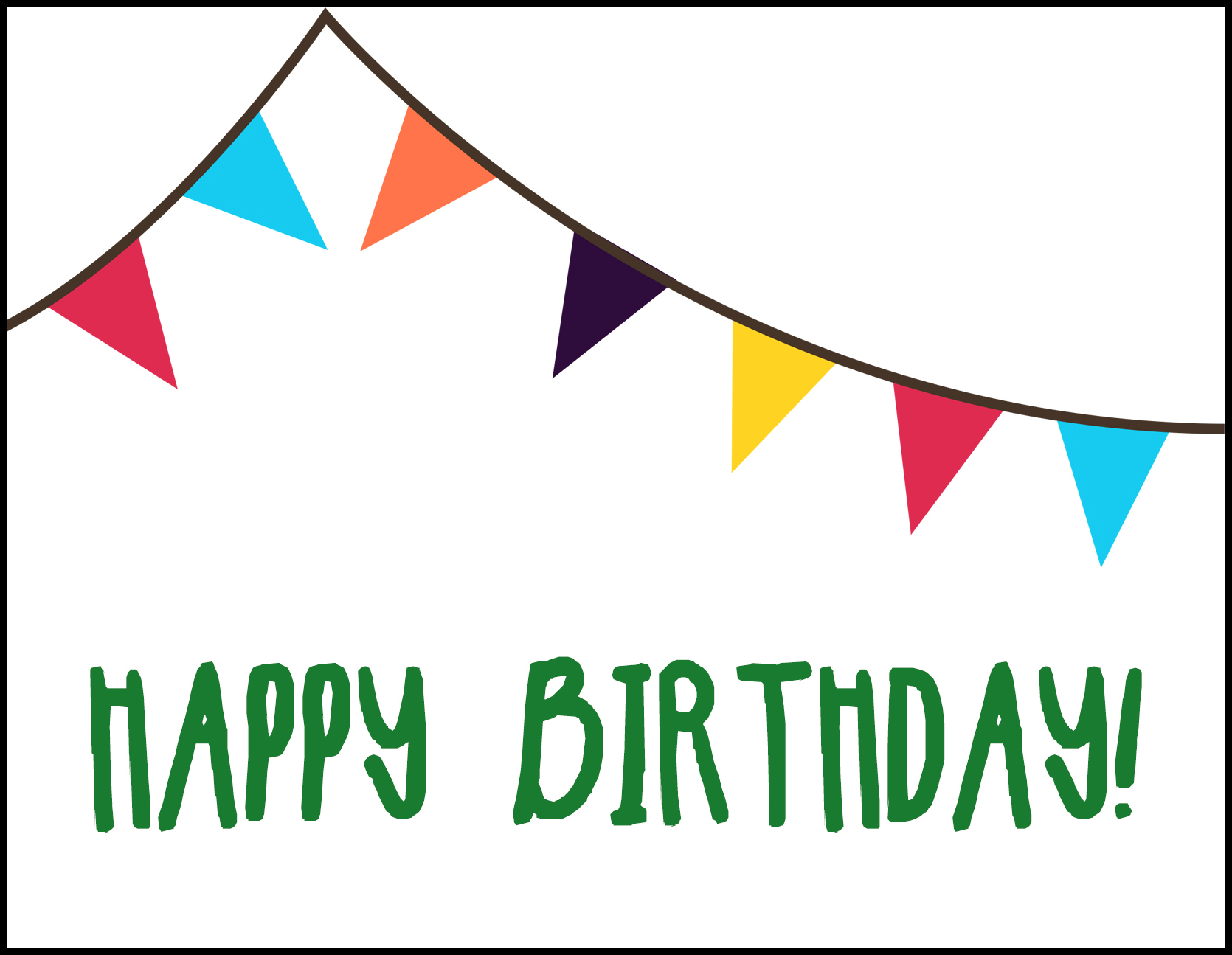 Happy Birthday Bunting A2 Greeting Card • Rose Clearfield