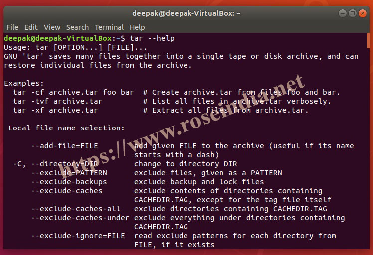 Create tar.gz file in Linux command line