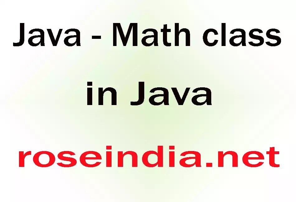 Java Math class in Java