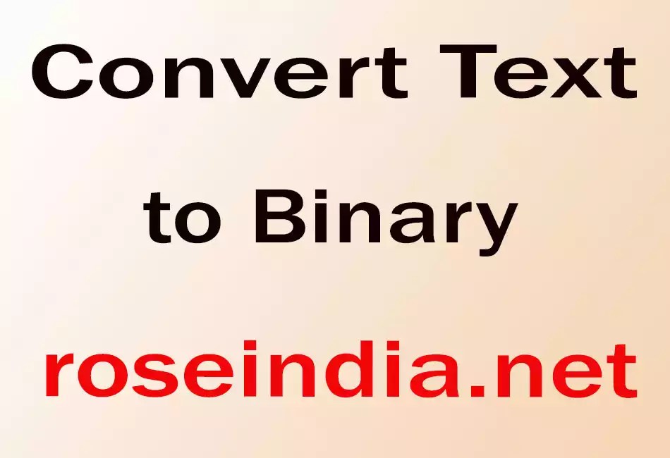 Convert Text to Binary