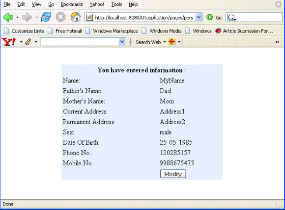 Integrating Login And Registration Application In JSF
