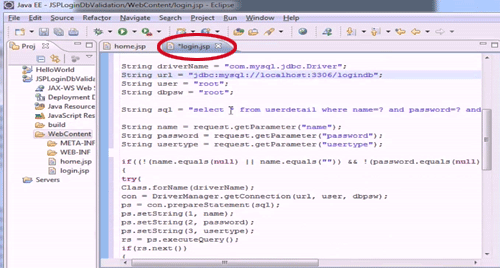 JSP Login Form with MySQL Database Connection and back end validation JSP Login Form with MySQL Database Connection and back end validation