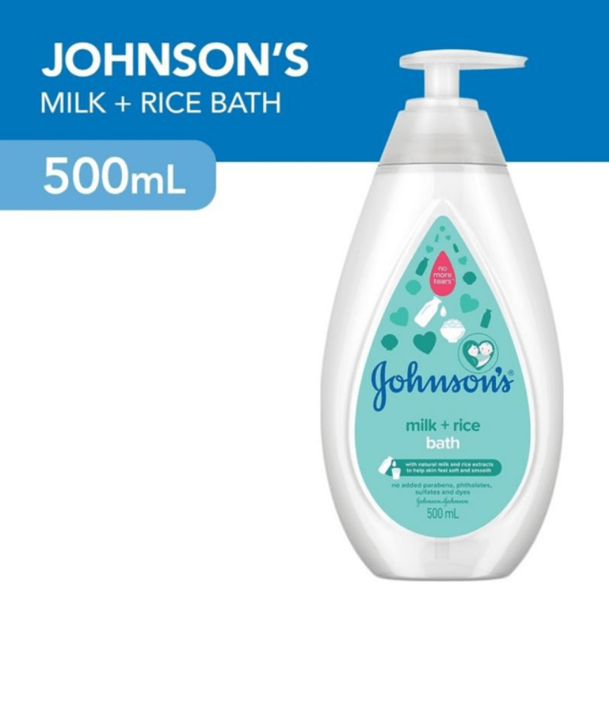 Johnson & Johnsons Baby Bath Milk+Rice Pump 500ml Rose Pharmacy