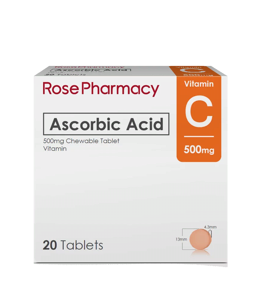 Ascorbic Acid Chewable 500mg 20X1 Rose Pharmacy Generics Rose
