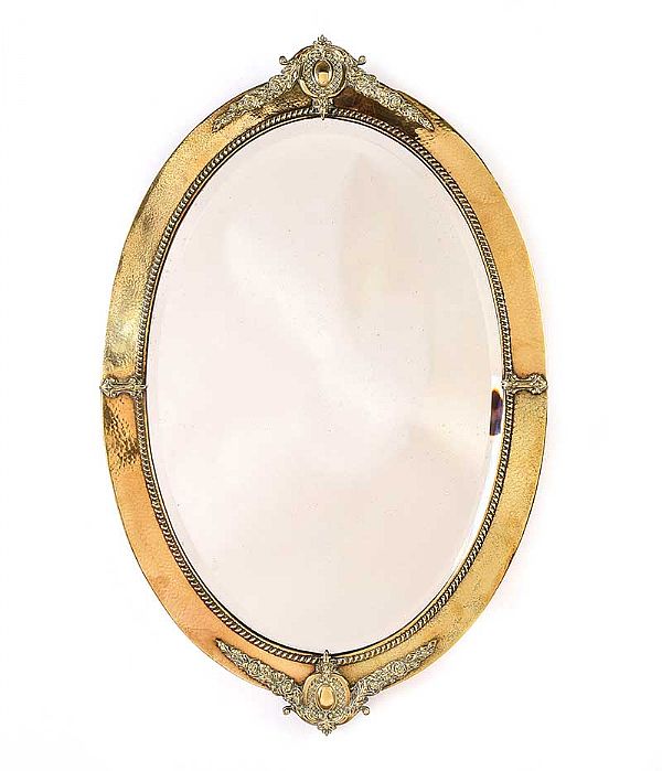 OVAL BRASS FRAMED MIRROR
