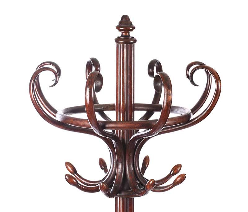 ANTIQUE MAHOGANY BENTWOOD HAT & COAT STAND