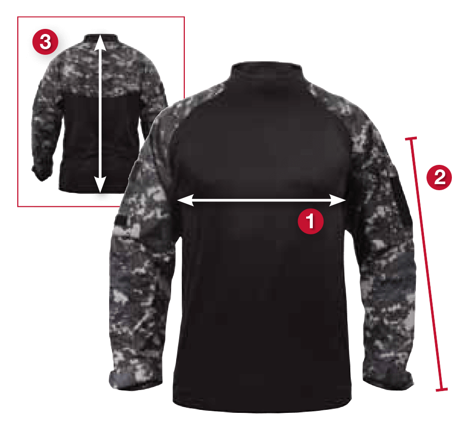 Rothco Military Combat Shirt Size Chart
