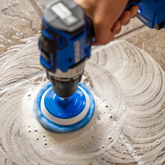 RotoScrub Bathroom Cleaning Scrub Pads Drill Accessory Kit RotoScrub