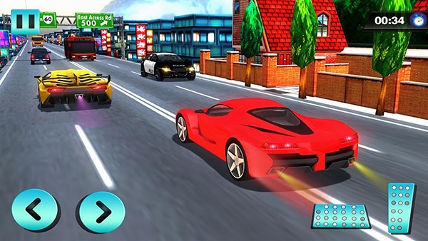 Car Racing in Fast Highway Traffic Game Play Online at Round Games
