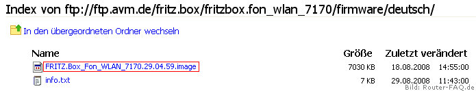 RouterFAQ.de FRITZ!Box FirmwareUpdate (FirmwareDatei) [ab