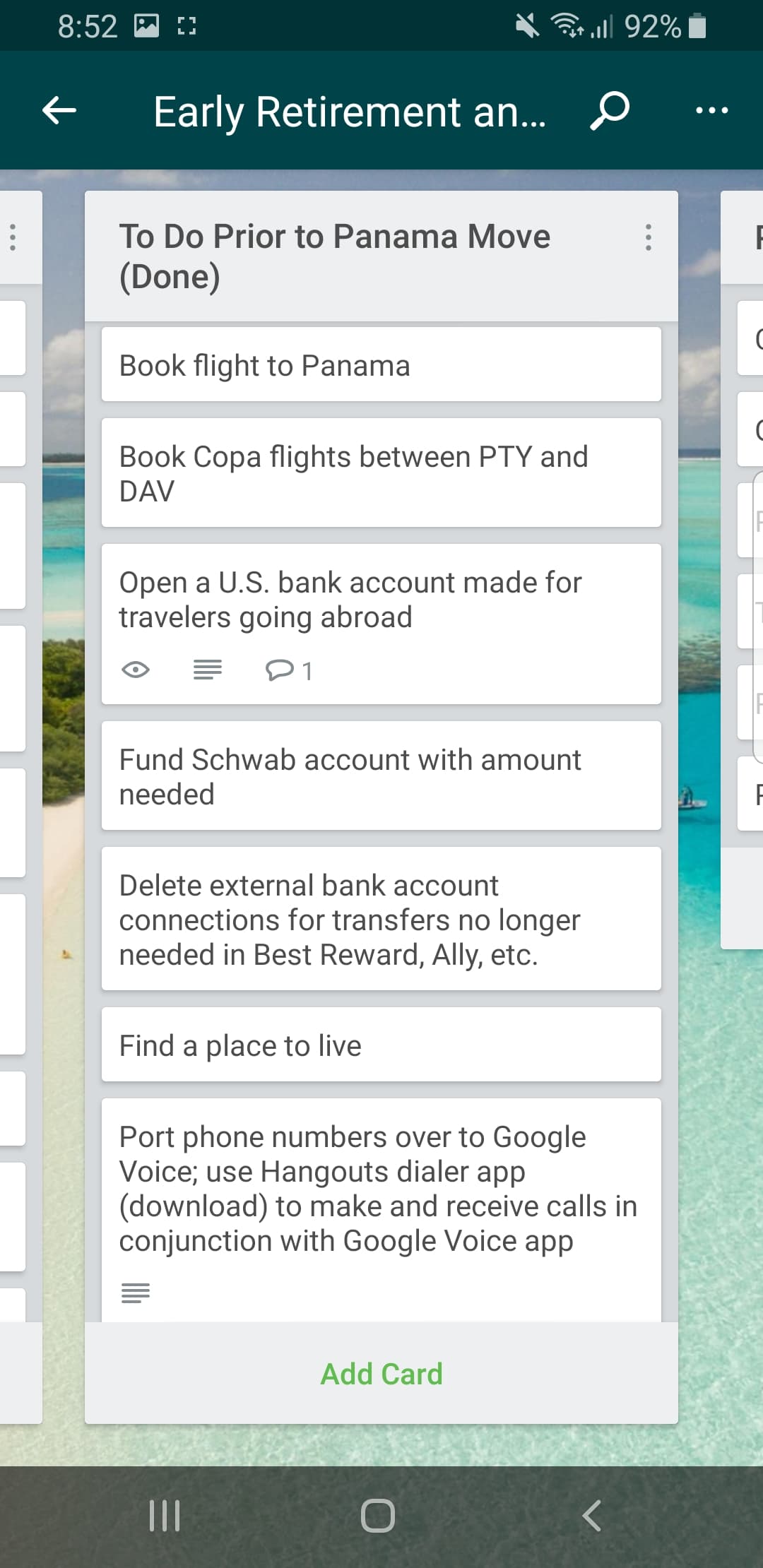 Trello Route to Retire