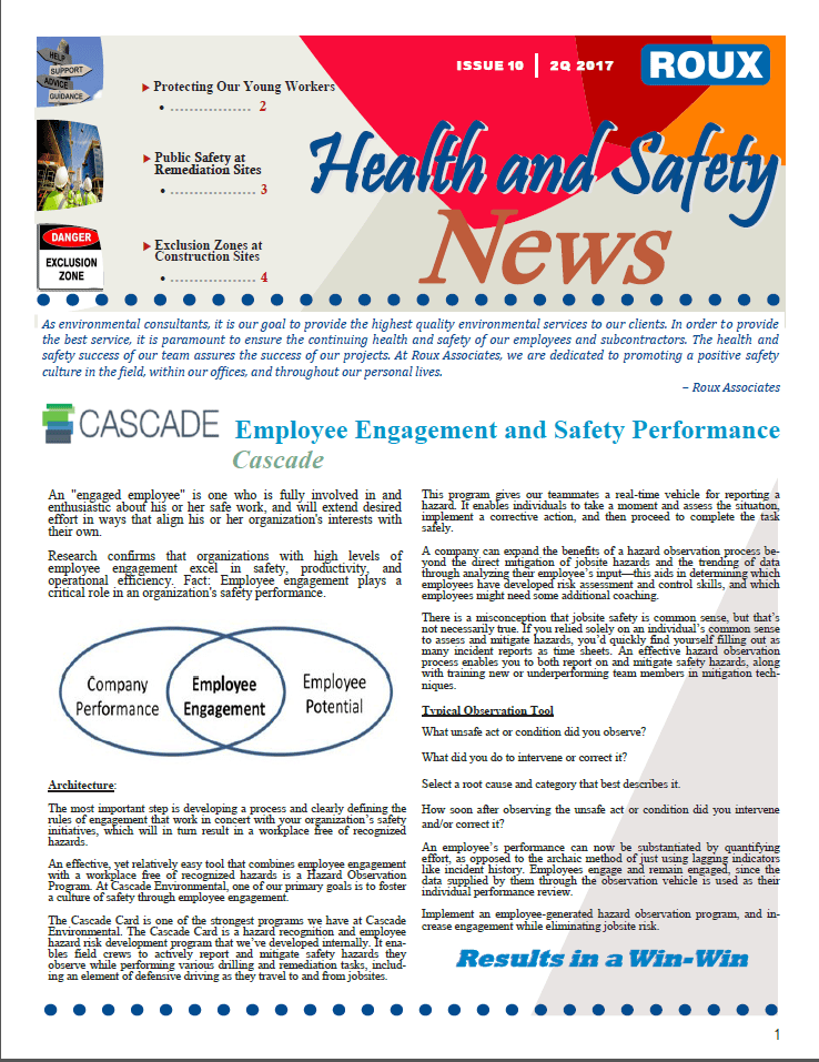 Roux Associates Health And Safety Newsletter Roux