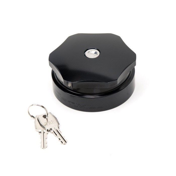 Fuel Cap Locking Billet Aluminum By Optimill Black RNA0183 Rovers