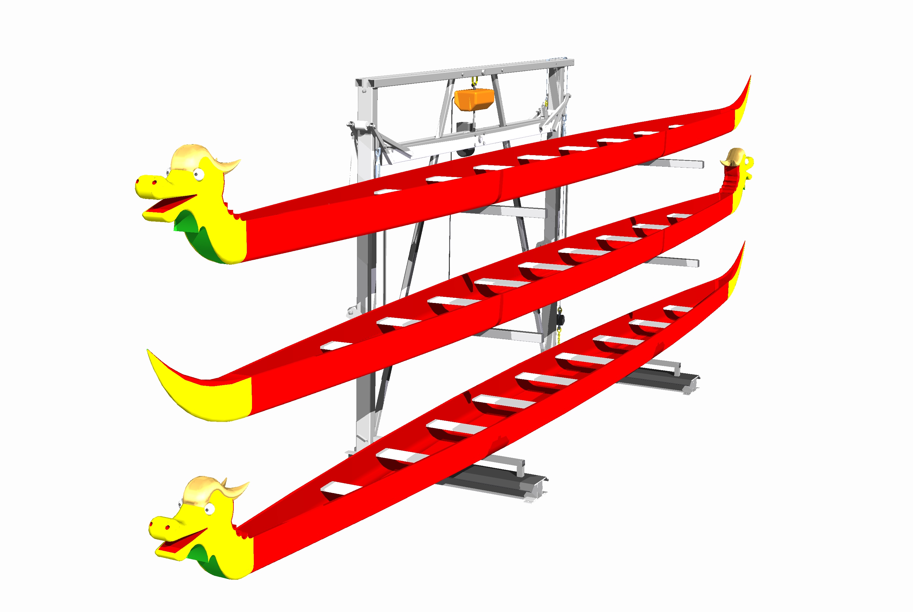 Mechanical rowing boat hoist from Space Saver • Rowperfect UK