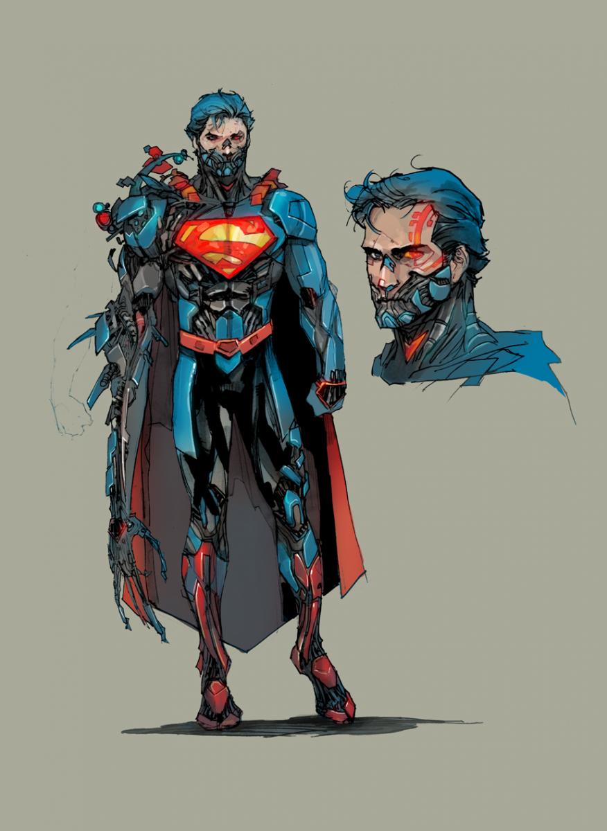 cyborg superman by kenneth rocafort - dc comics