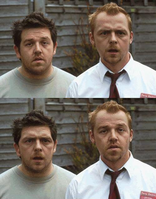 shaun of the dead face swap - simon pegg and nick frost