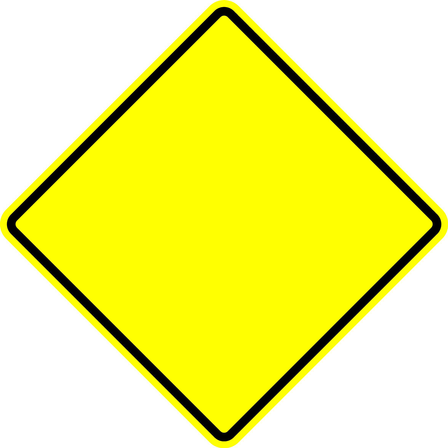 24" x 24" Custom Yellow Diamond Sign ROW Signs and Graphics