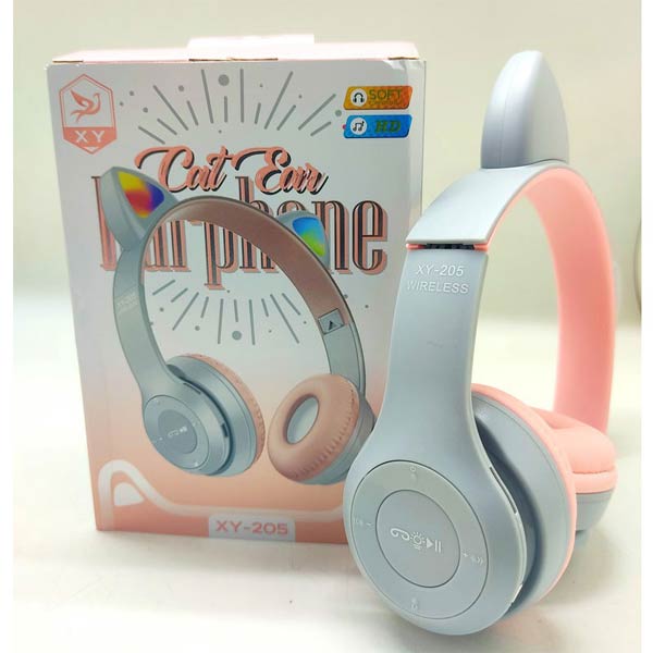 هدست گربه ای RGB مدل CAT EAR XY205 نقره ای فروشگاه اینترنتی رکسان