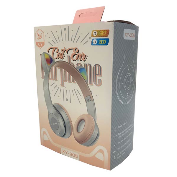 هدست گربه ای RGB مدل CAT EAR XY205 نقره ای فروشگاه اینترنتی رکسان