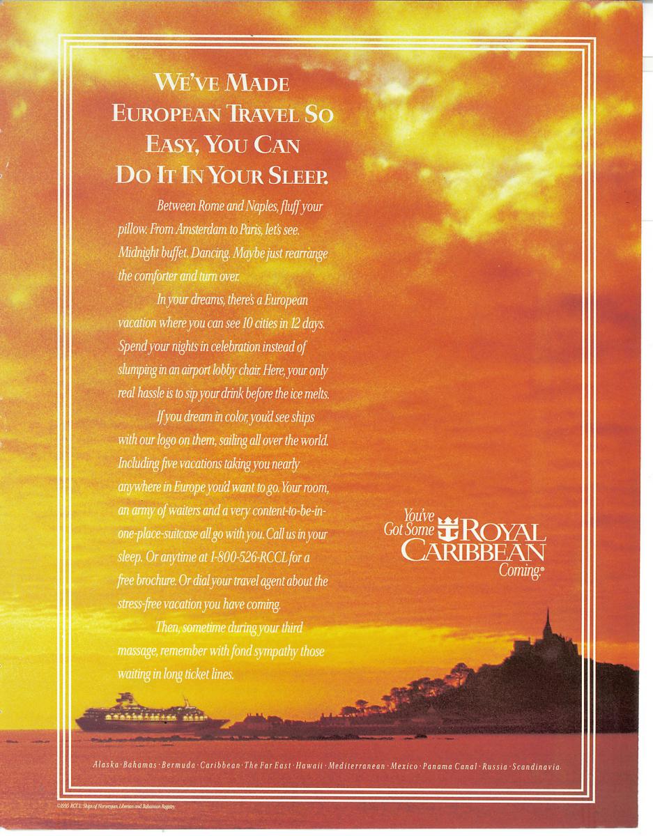 Throwback Thursday Royal Caribbean ads from 1995 Royal Caribbean Blog