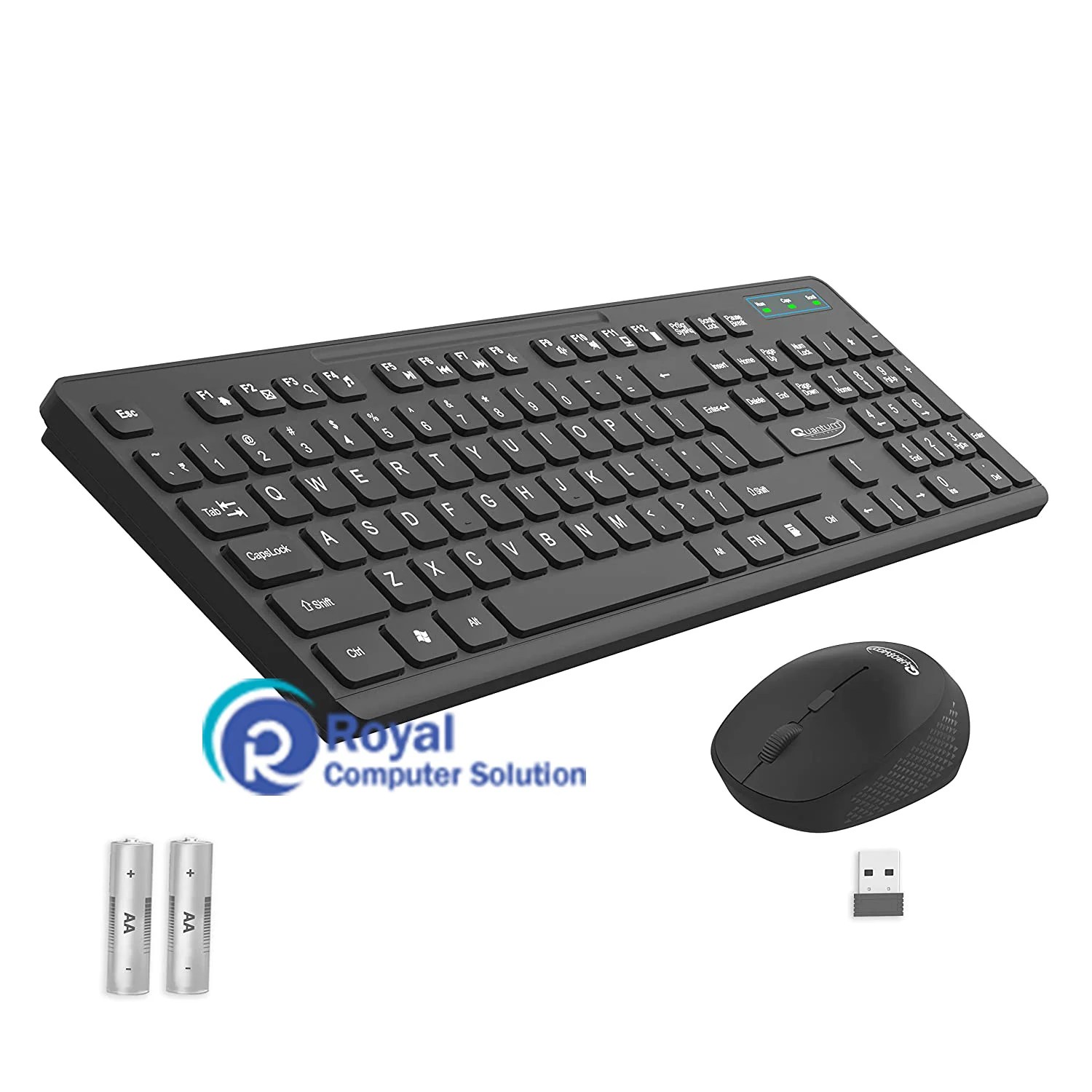Quantum Wireless Keyboard and Mouse Combo, 12 Months* Battery(Cells