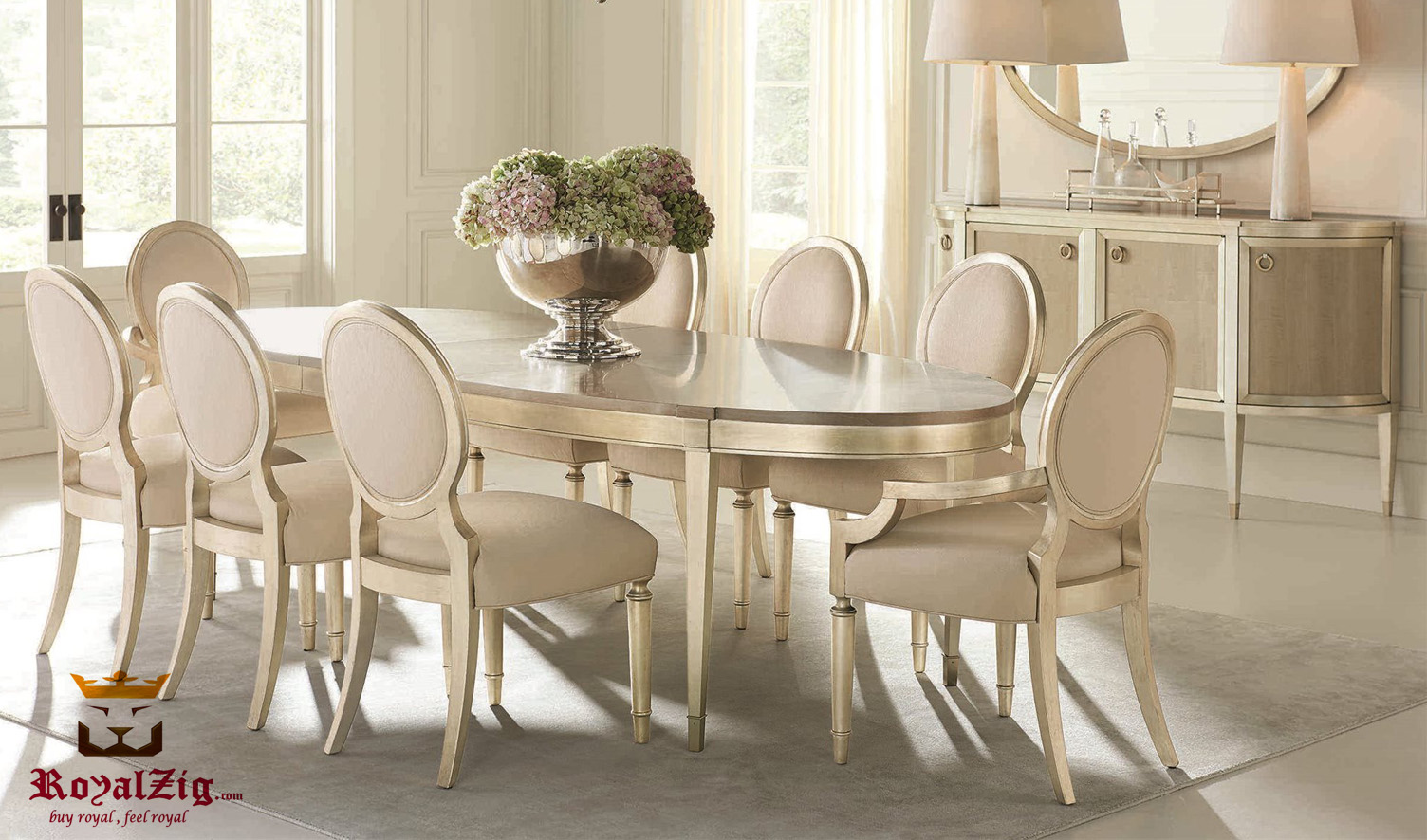 Glanbrook Modern Italian Style Round Dining Table Royalzig